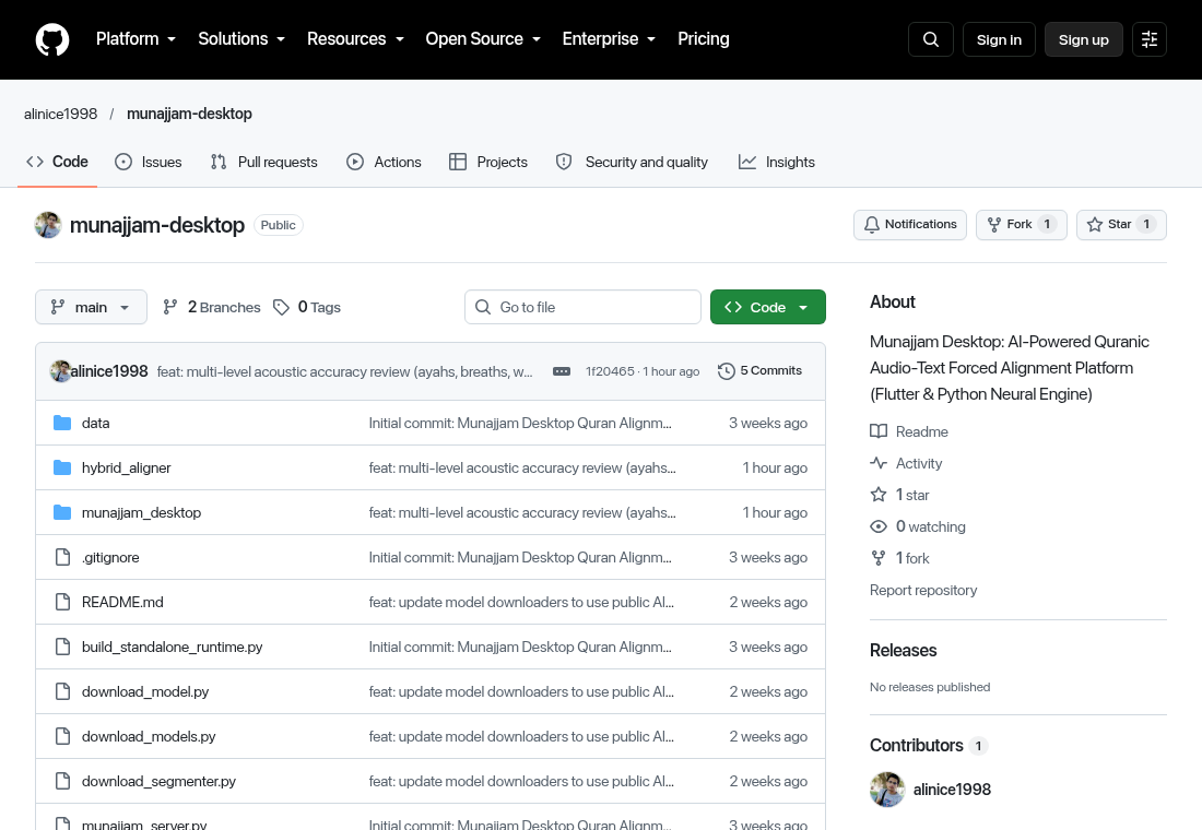 Munajjam Desktop GitHub repository